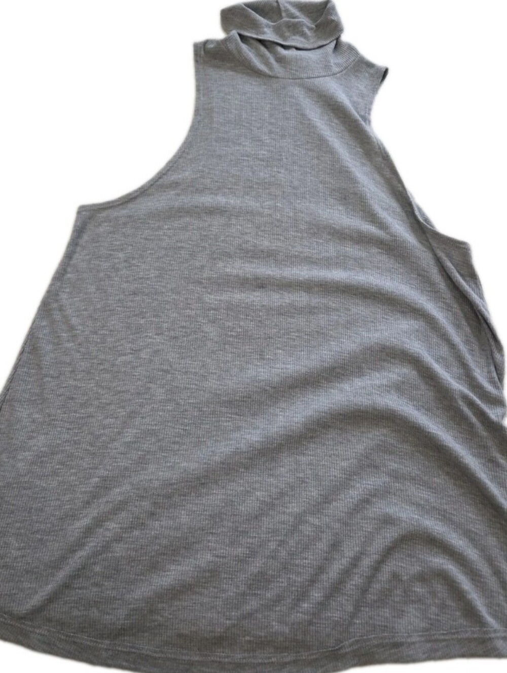Intimately Free People Grey High Neck Sleeveless Ribbed Top Tank Size Medium